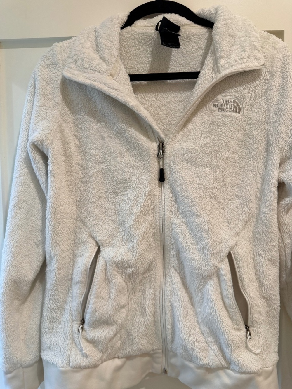 North Face White Fleece - Full Zip - Size Medium